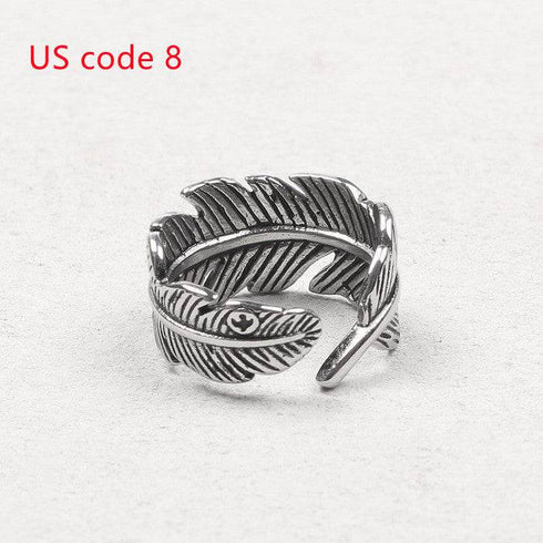 Vintage Thai Silver Male Indian Feather Arrow Ring